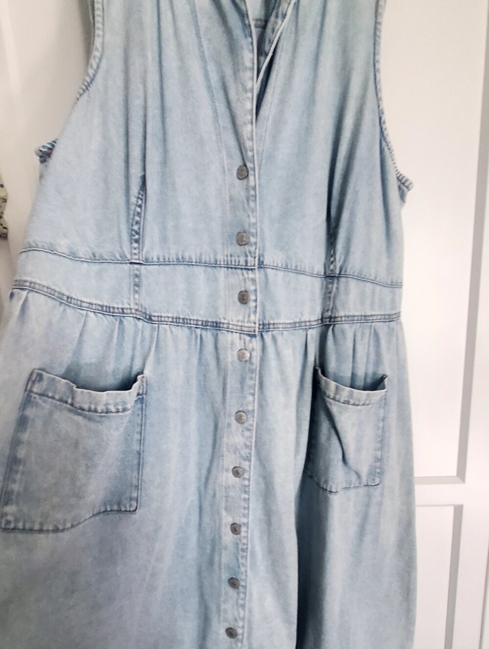 Ava & Viv MIDI DRESS Light Wash Denim A LINE SIZE 22
